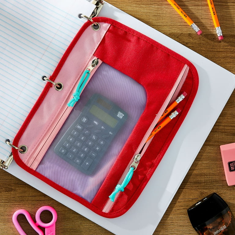 Pen+Gear Polyester 2 zipper binder pouch, Pink, 10.5” x 7.75” | Walmart (US)