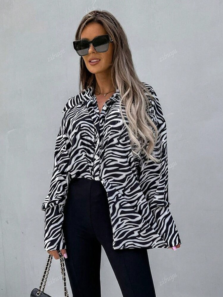 Women's Stylish Random Color Block Printed Casual Shirt | SHEIN