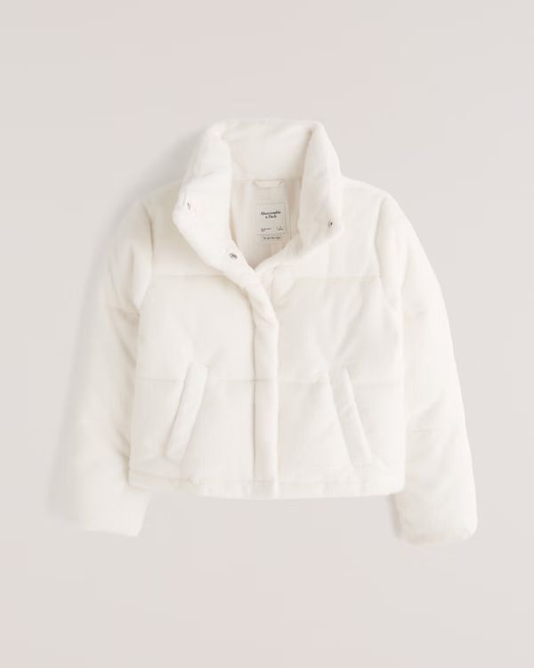A&F Faux Mohair Mini Puffer | Abercrombie & Fitch (US)