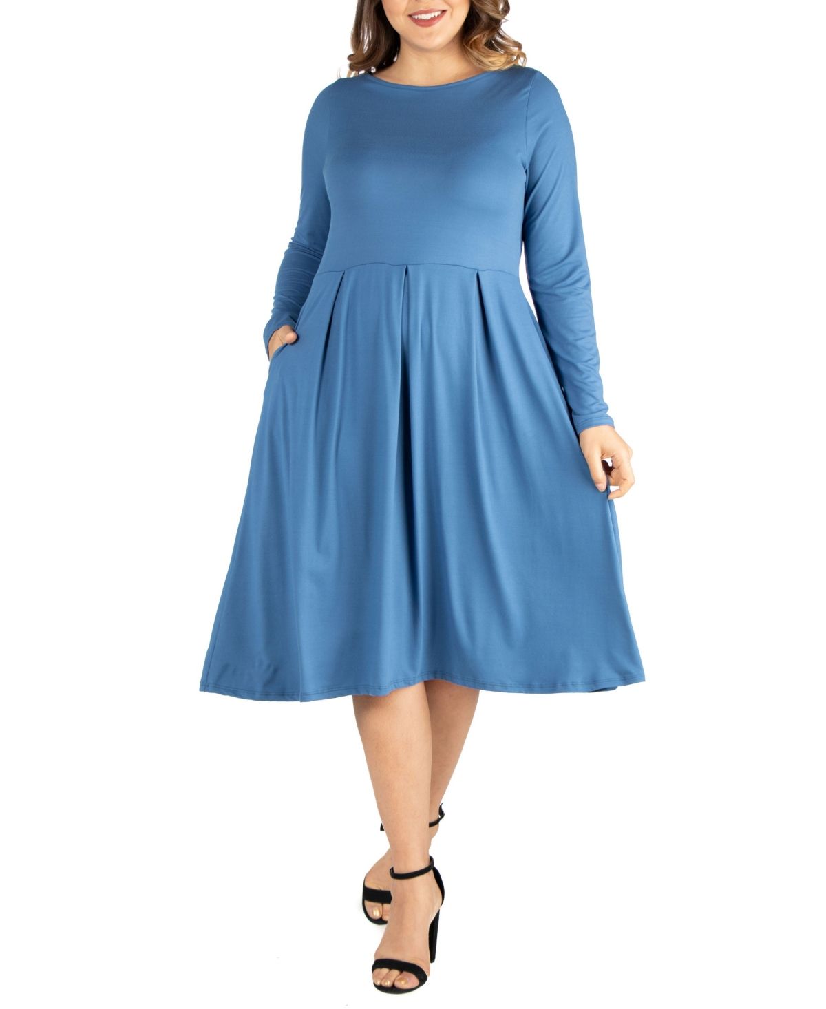 Women's Plus Size Fit and Flare Midi Dress | Macys (US)