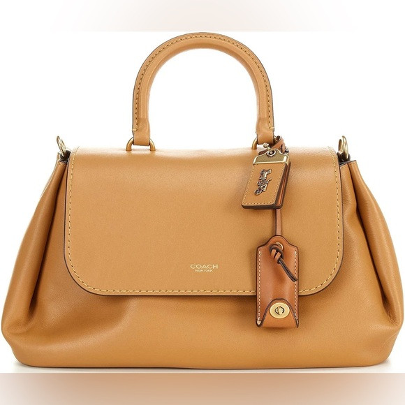 COACH Slouchy Rogue Soft Grain Leather Satchel Bag honey brown tags | Poshmark