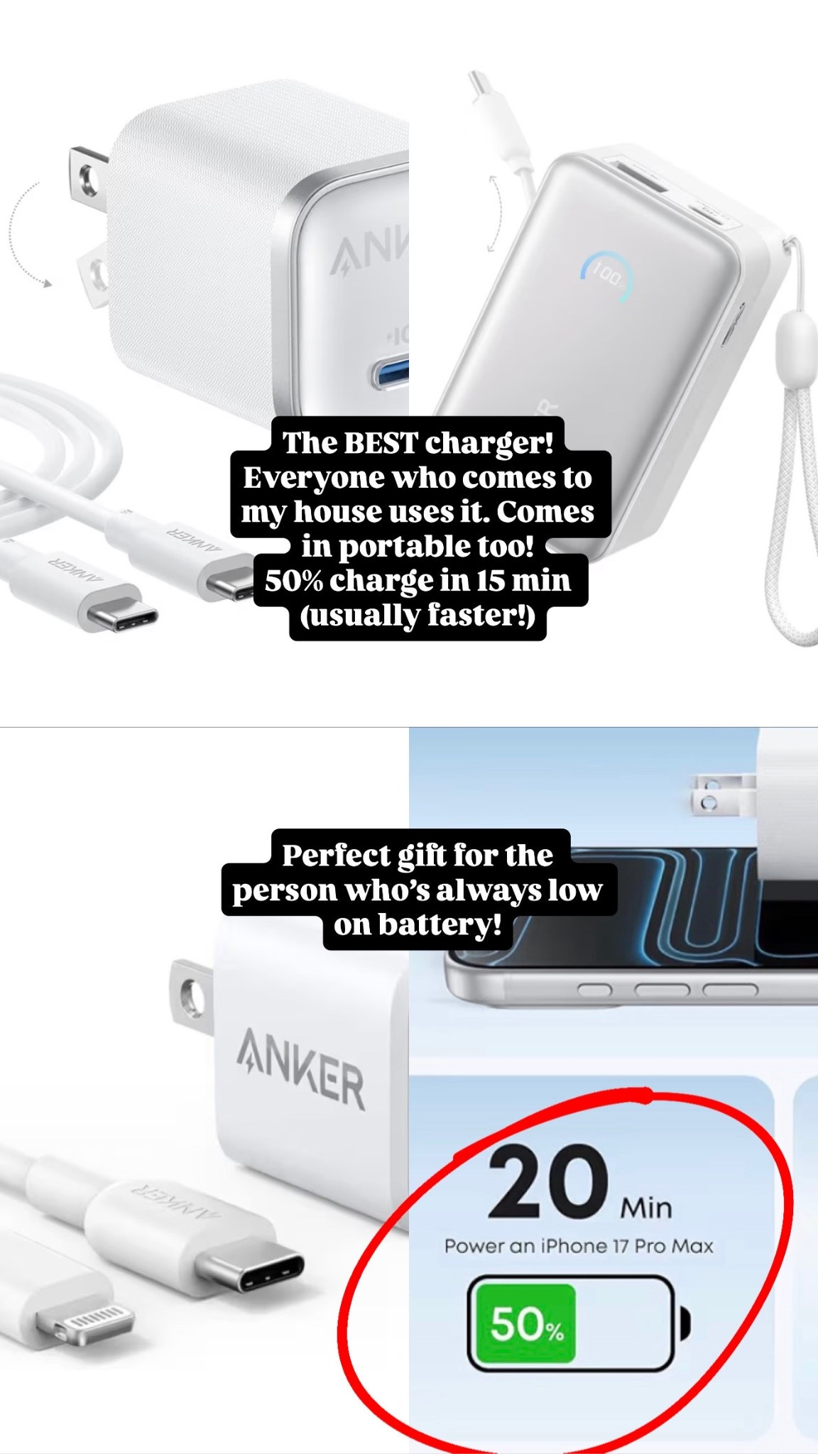 The best charger or gift 

#LTKHoliday #LTKGiftGuide #LTKmomlife