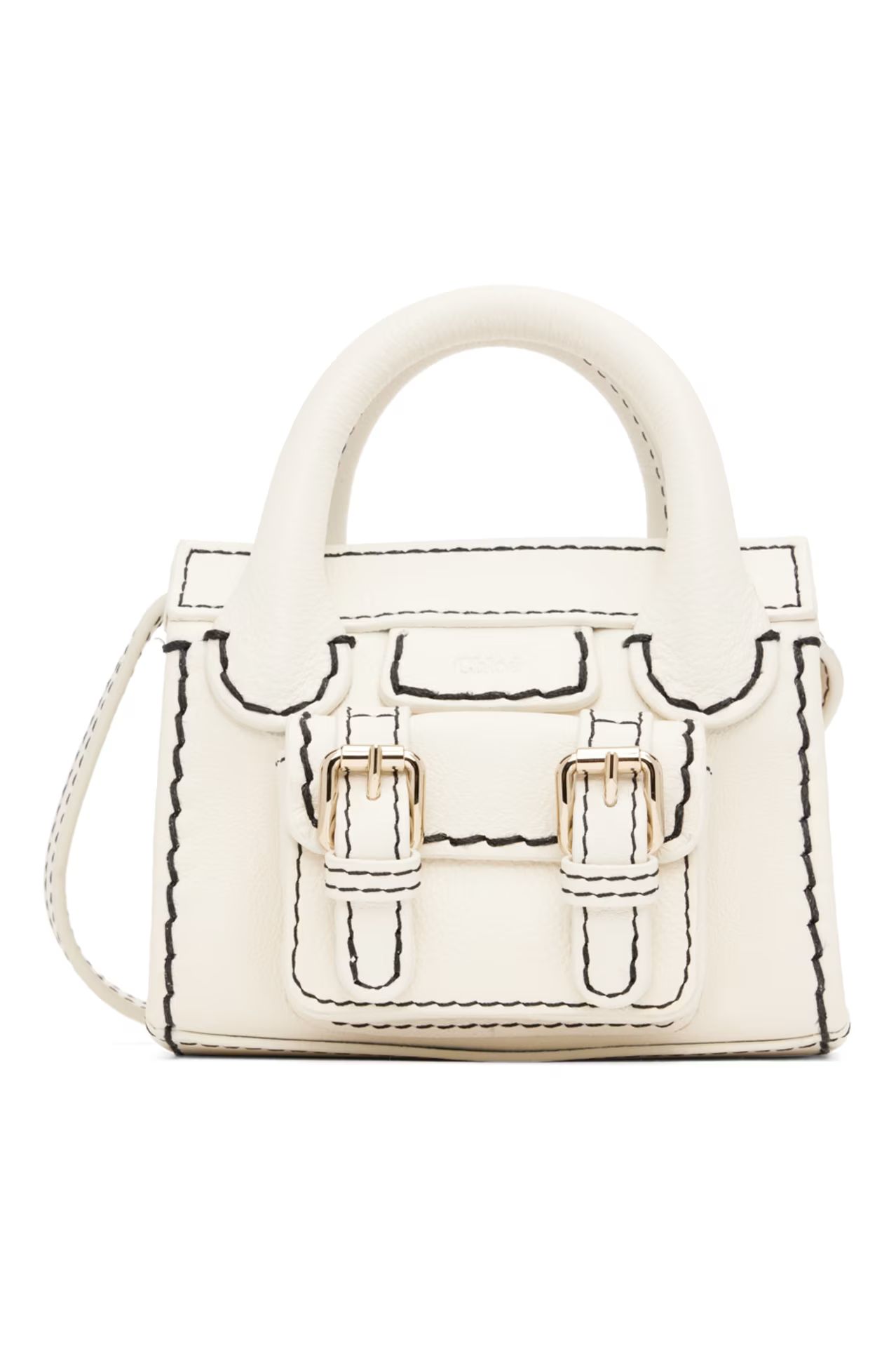White Mini Edith Top Handle Bag | SSENSE