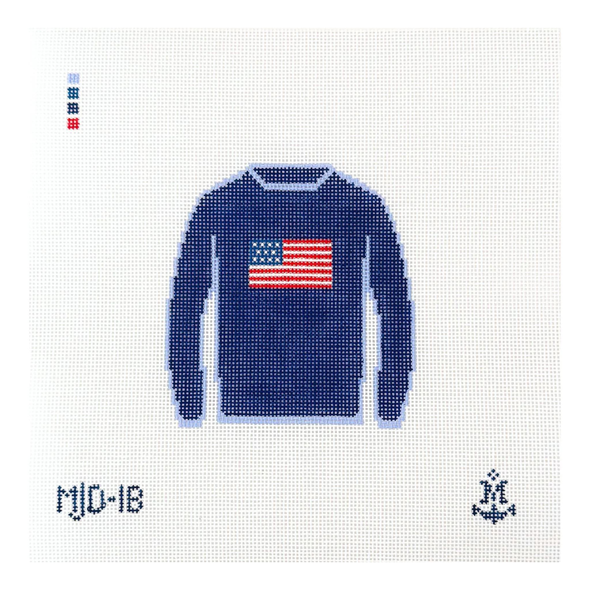American Flag Sweater (Navy) | Morgan Julia Designs
