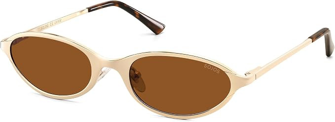 SOJOS Small Trendy Oval Cat Eye Polarized Sunglasses for Women, Chic Y2k Retro 80s 90s Slim Narro... | Amazon (US)
