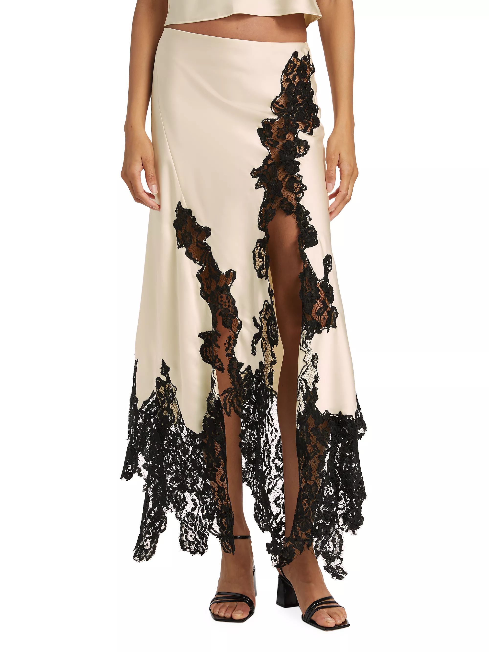 Klindy Satin Lace Maxi Skirt | Saks Fifth Avenue