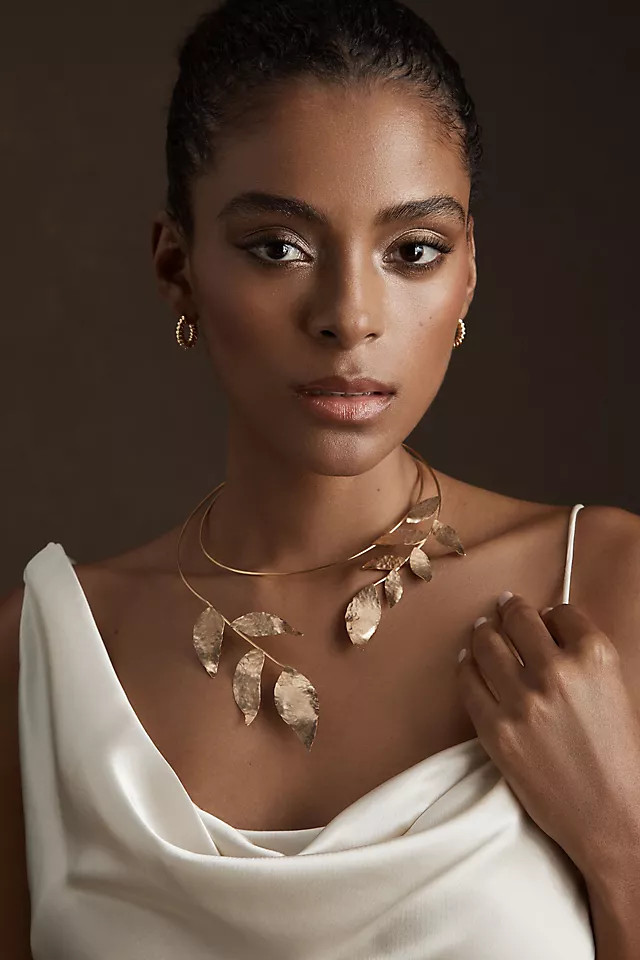 Gilded-Leaf Collar Necklace | Anthropologie (US)