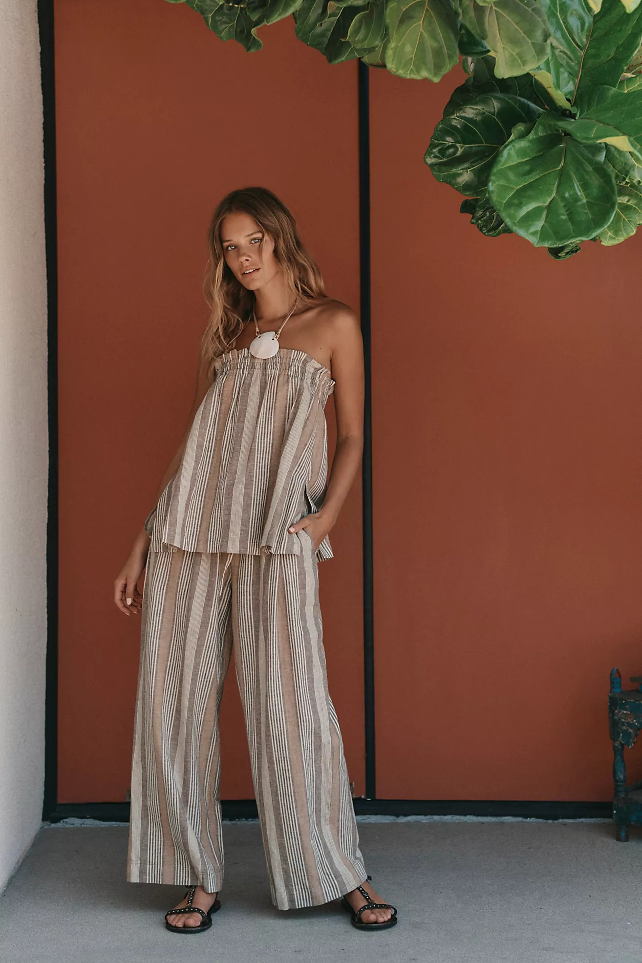 Corfu Striped Cotton-Linen Set | Free People (Global - UK&FR Excluded)