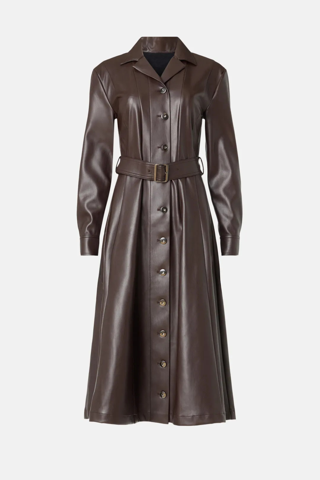 Faux Leather Corset Detail Midi Dress | Rent the Runway