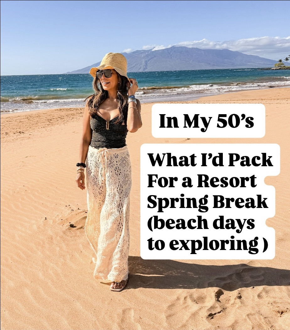 I’m 5’2” 118#ish for reference One-piece flaterring mom-friendly swimsuits  I packed and actually wore  on vacation. 
All swimsuits are in size small tts except the orange with gold ring-that’s in XS.(the black DKNY swimsuit is in ribbed black). 
All sandals tts.
Skort Set in small tts.
Adventure sandals fit tts-while size only, if half size size down. 
Swim coverup size small or one size. 
Maxi dress in size small(I  could  have done XS too). 
Both Linen shorts and linen shirt in small.
White tee size small tts.
Strapless bra tts(some say size up-I did not). 
Linking all Accesories. 
Spring break, Cruise outfits, vacations outfits, resort wear, Target style, Caribbean cruise outfits, Amazon finds, fashion over 40, over 50 style, midlife fashion, petite fashion, affordable fashion, fashion over40, tummy control one piece swimsuits. 


#LTKPetite #LTKTravel #LTKOver40 #LTKTravel #LTKOver40 #LTKSwim