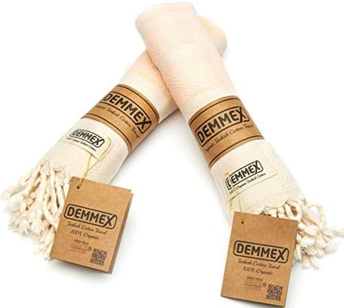 (Set of 2) DEMMEX Certified 100% Organic Cotton & Organic Dye Prewashed Diamond Weave Turkish Han... | Amazon (US)