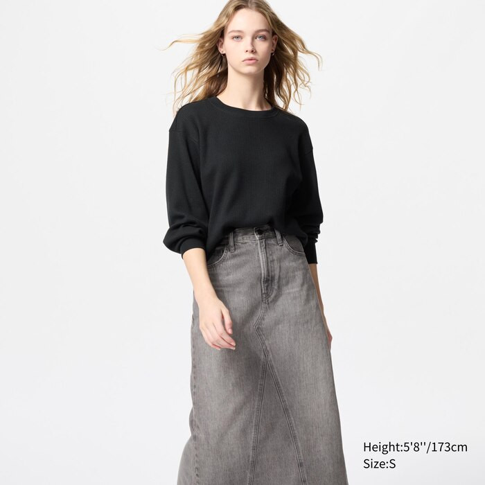 Waffle Crew Neck Long-Sleeve T-Shirt | UNIQLO (US)