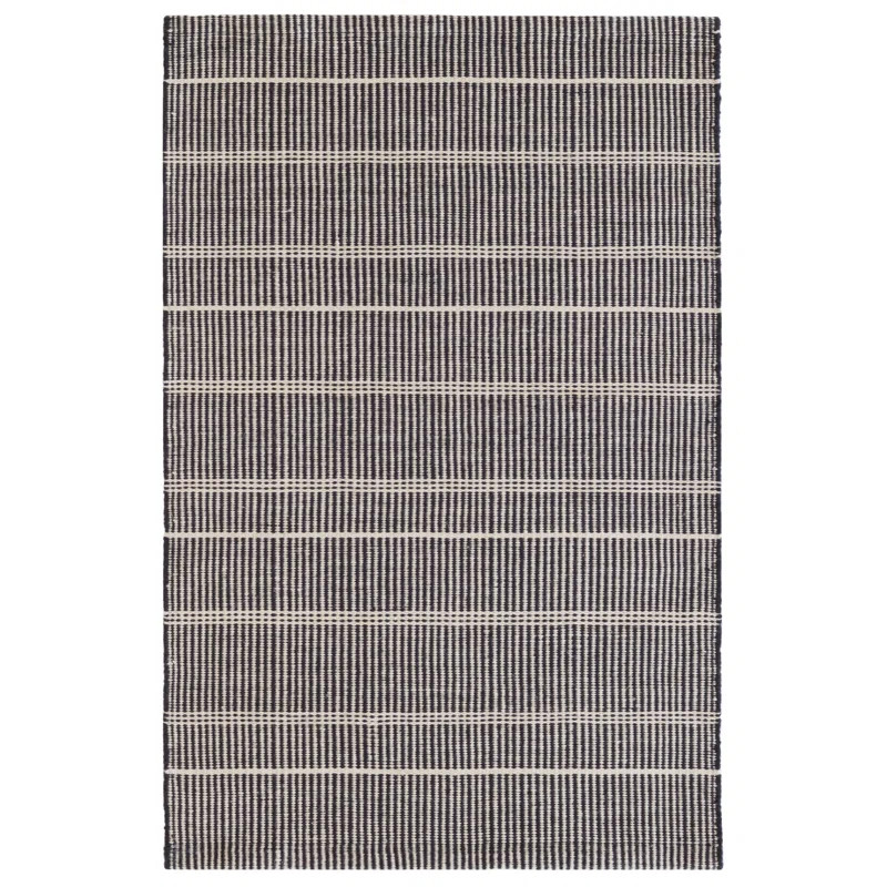 Bunny Williams Flatweave Striped Area Rug in Black/Beige | Wayfair North America