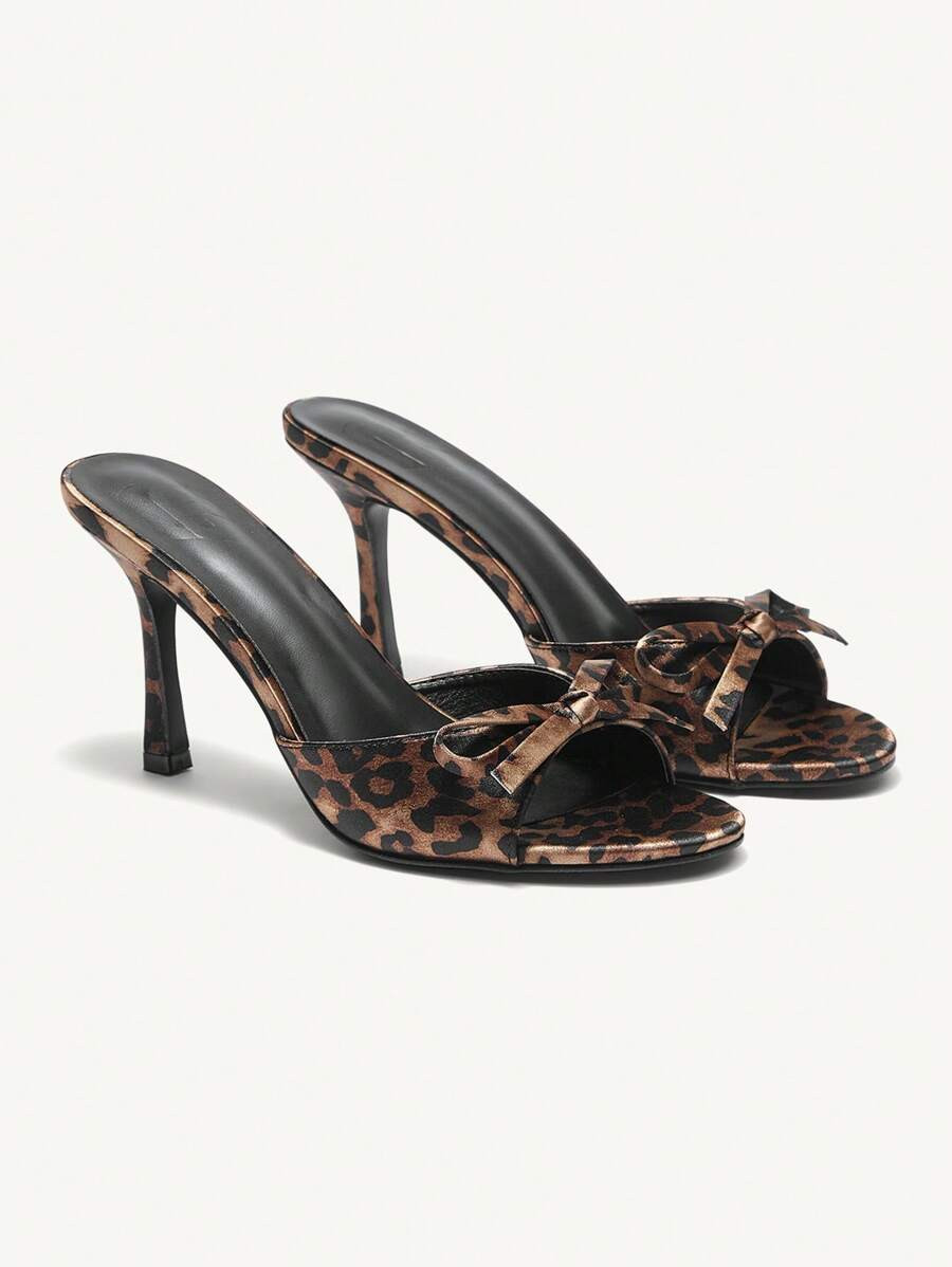 CUCCOO CHICEST Brown PU Women's Mule Pointed Toe High Heel Sandals Elegant Sandals Halloween Chri... | SHEIN