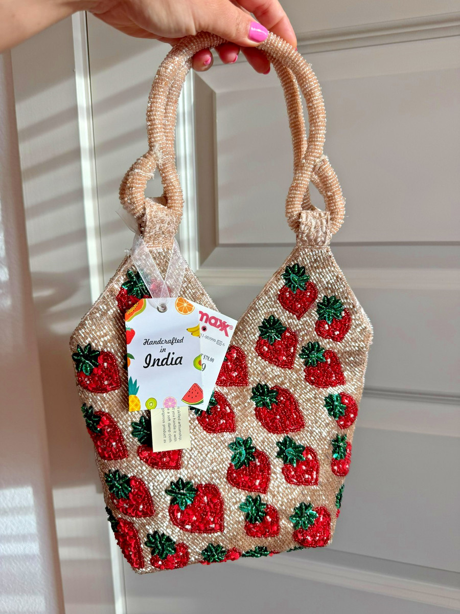 TikTok Viral Strawberry Beaded Bag Handcrafted in India Purse NWT | eBay | eBay US