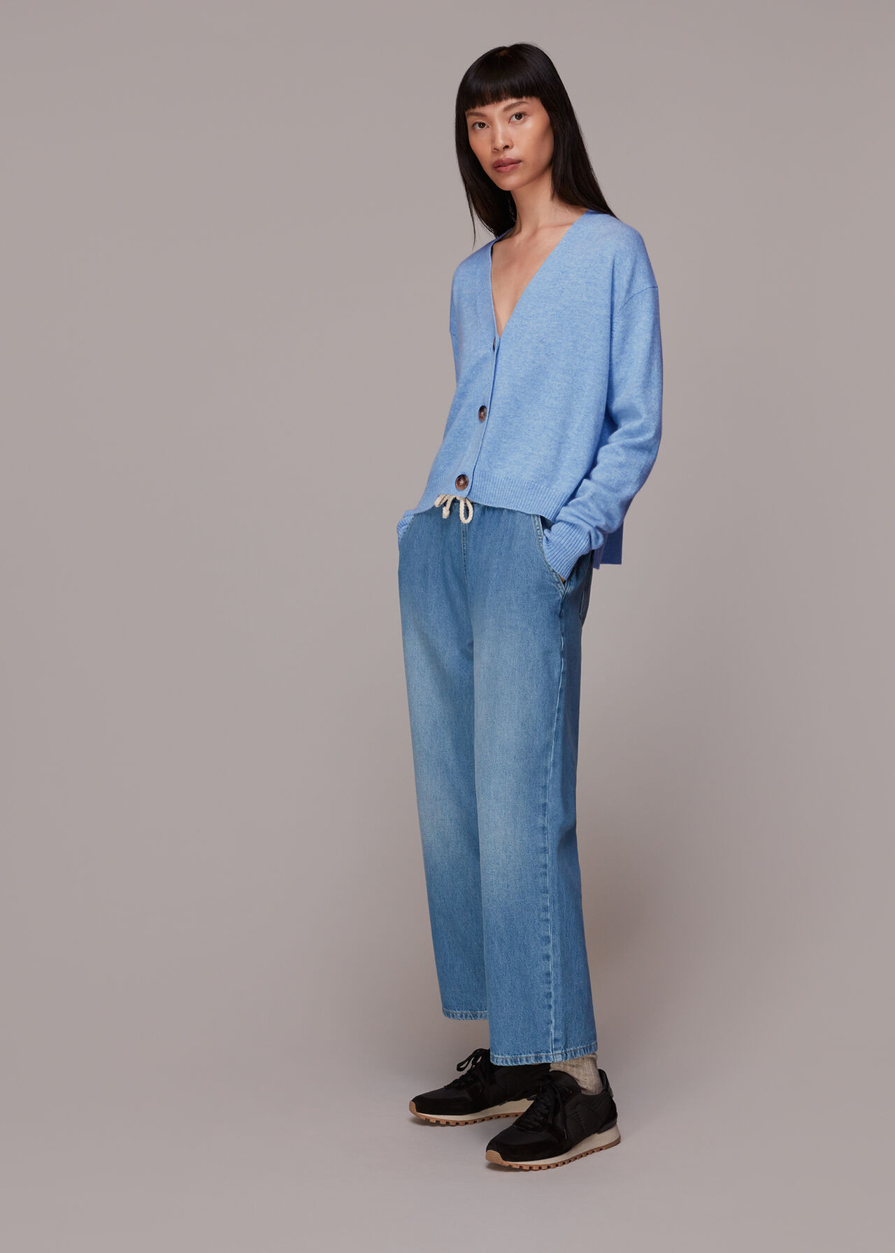 Blue Cashmere Cardigan | WHISTLES | | Whistles