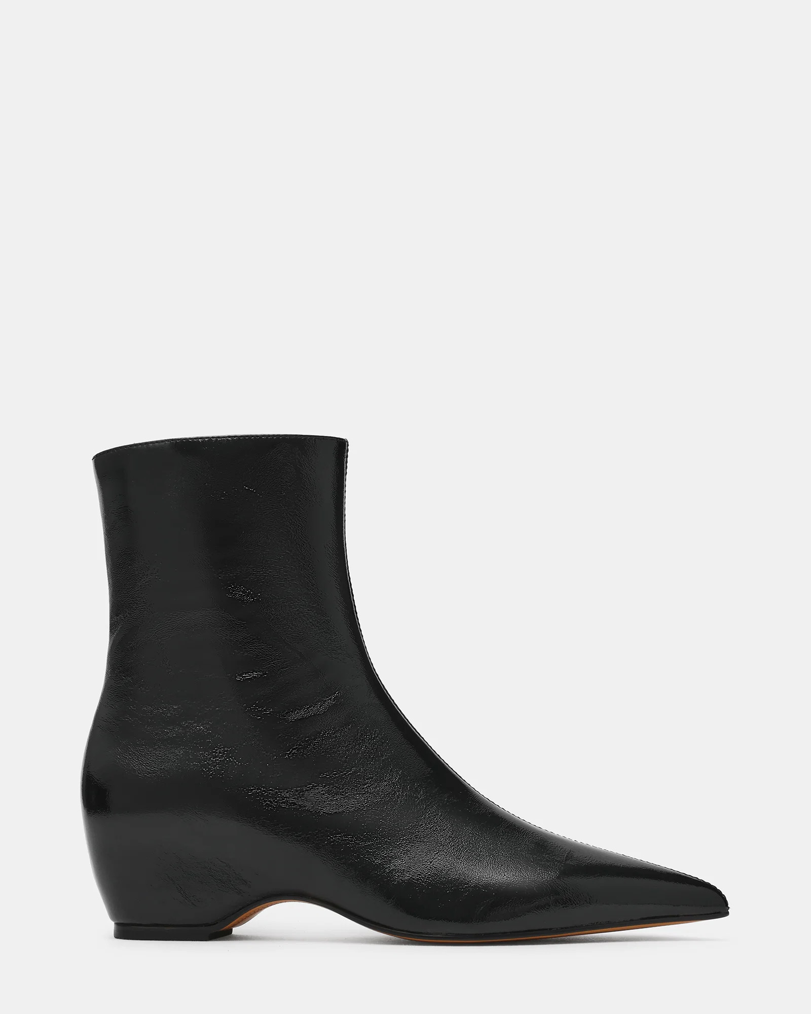 KARLSON Black Leather Pointed-Toe Women's Ankle Boot | Steve Madden (US)