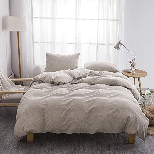 BFS HOME Stonewashed Cotton/Linen Duvet Cover Queen, 3-Piece Comforter Cover Set, Breathable and Ski | Amazon (US)
