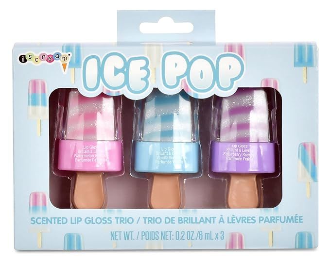 iscream 3-piece Ice Pop Shaped Lip Gloss Set with Watermelon, Vanilla & Strawberry Scents | Amazon (US)
