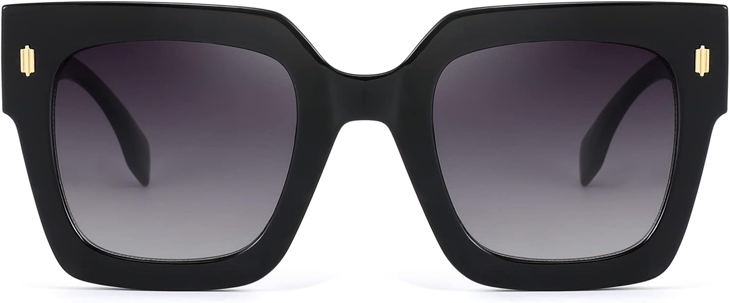 YuJian Retro Square Sunglasses for Women Men Oversized UV400 Trendy Vintage 80s glasses | Amazon (US)