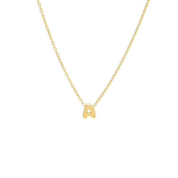 Solid Bubble Letter Initial Necklace | Adina Eden