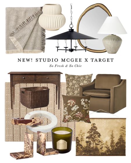 NEW Studio McGee x Target! Coming June 16th!!
-
Dark wood console table - olive green velvet armchair - gray ceramic table lamp - neutral, throw blanket - pleaded ceramic vase - black candle pendant lamp - black pendant lighting - affordable lighting - dark brown woven basket - marble chain links - scented candle - marble book ends - vintage floral throw pillow covers - organic oval wall mirror - brass frame wall mirror - neutral living room decor - neutral,m striped jute rug - studio McGee decor - new target home decor - bedroom decor - vintage hanging tapestry - affordable home decor

#LTKFamily #LTKHome #LTKFindsUnder100