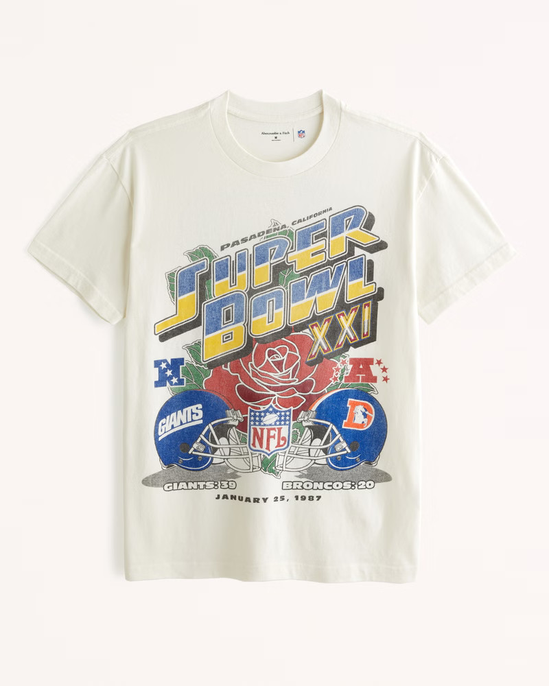 Men's Vintage Super Bowl Graphic Tee | Men's Tops | Abercrombie.com | Abercrombie & Fitch (US)