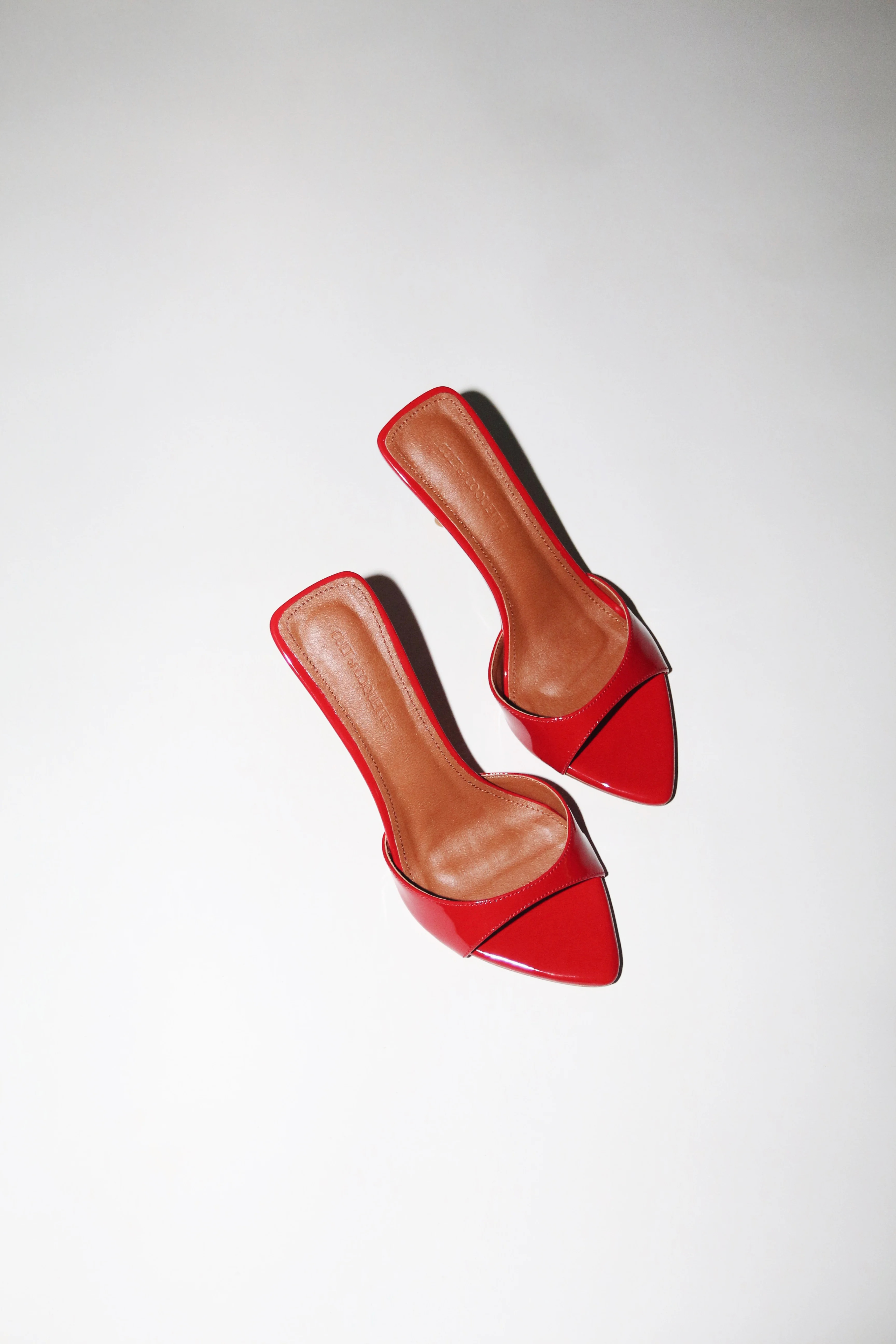 Zena Red Patent Vegan Mules 80 mm | CULT OF COQUETTE