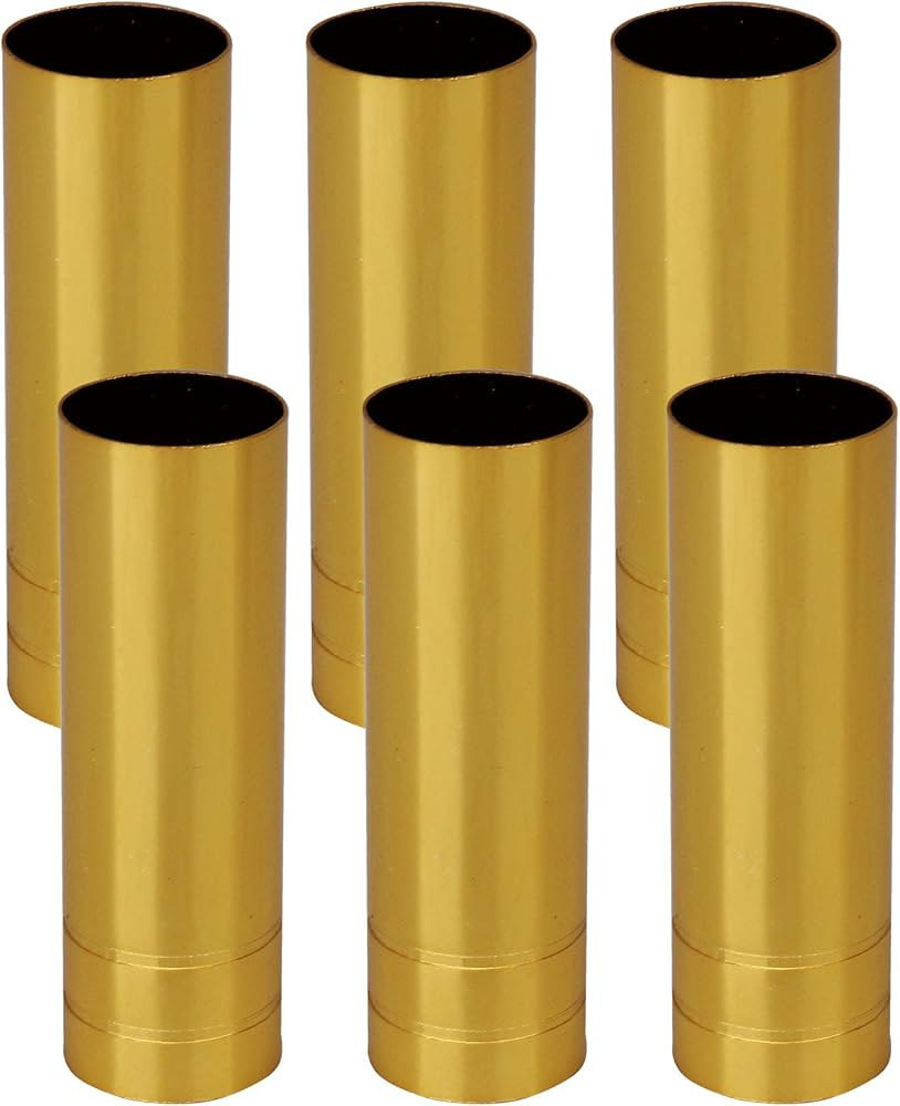BQLZR 8cm Height 2.5cm Dia Bright Gold Double Line Chandelier Candle Light Cover Sleeves Socket f... | Amazon (US)