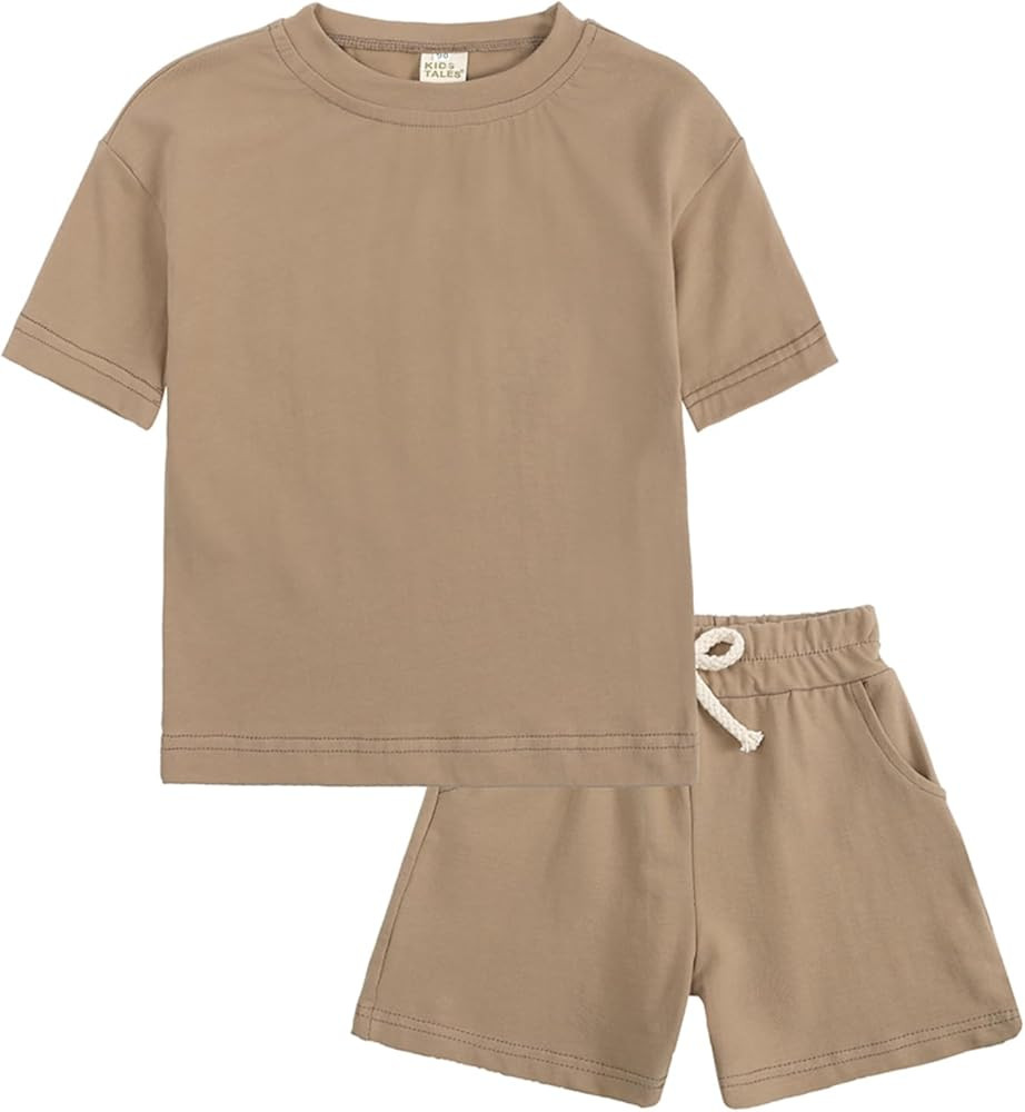Toddler Boy Summer Outfits 3T 4T 5T Boys Clothes Kids Solid Shorts Set Cotton 2 Piece Clothing Se... | Amazon (US)