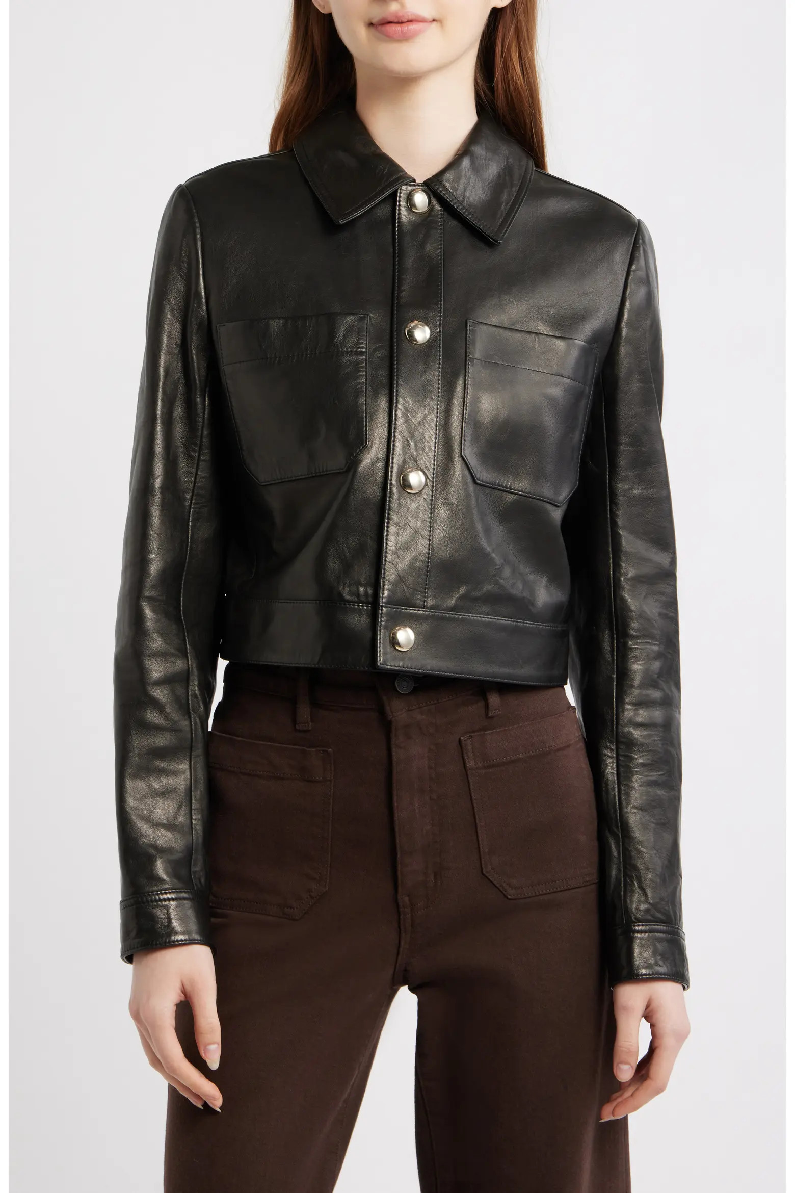 The Small Crop Leather Jacket (Women) | Nordstrom | Nordstrom