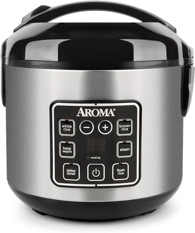 Aroma Housewares 2-8-Cups (Cooked) Digital Cool-Touch Rice Grain Cooker and Food Steamer, Stainle... | Amazon (US)