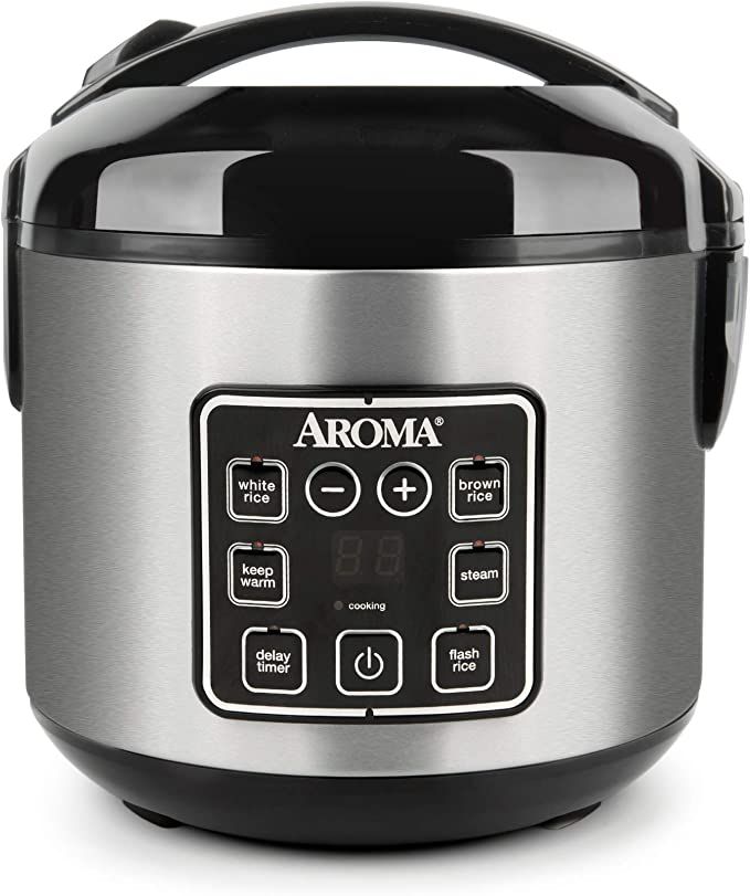 Aroma Housewares 2-8-Cups (Cooked) Digital Cool-Touch Rice Grain Cooker and Food Steamer, Stainle... | Amazon (US)