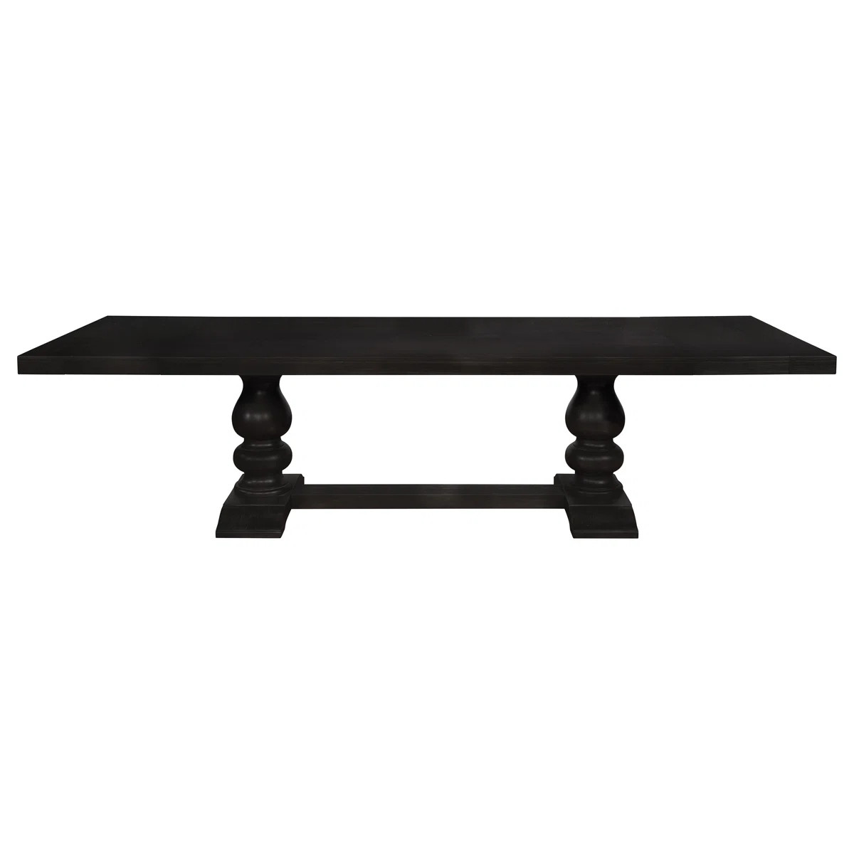 Stjohn 123-inch Extension Leaf Dining Table Distressed Noir | Wayfair North America