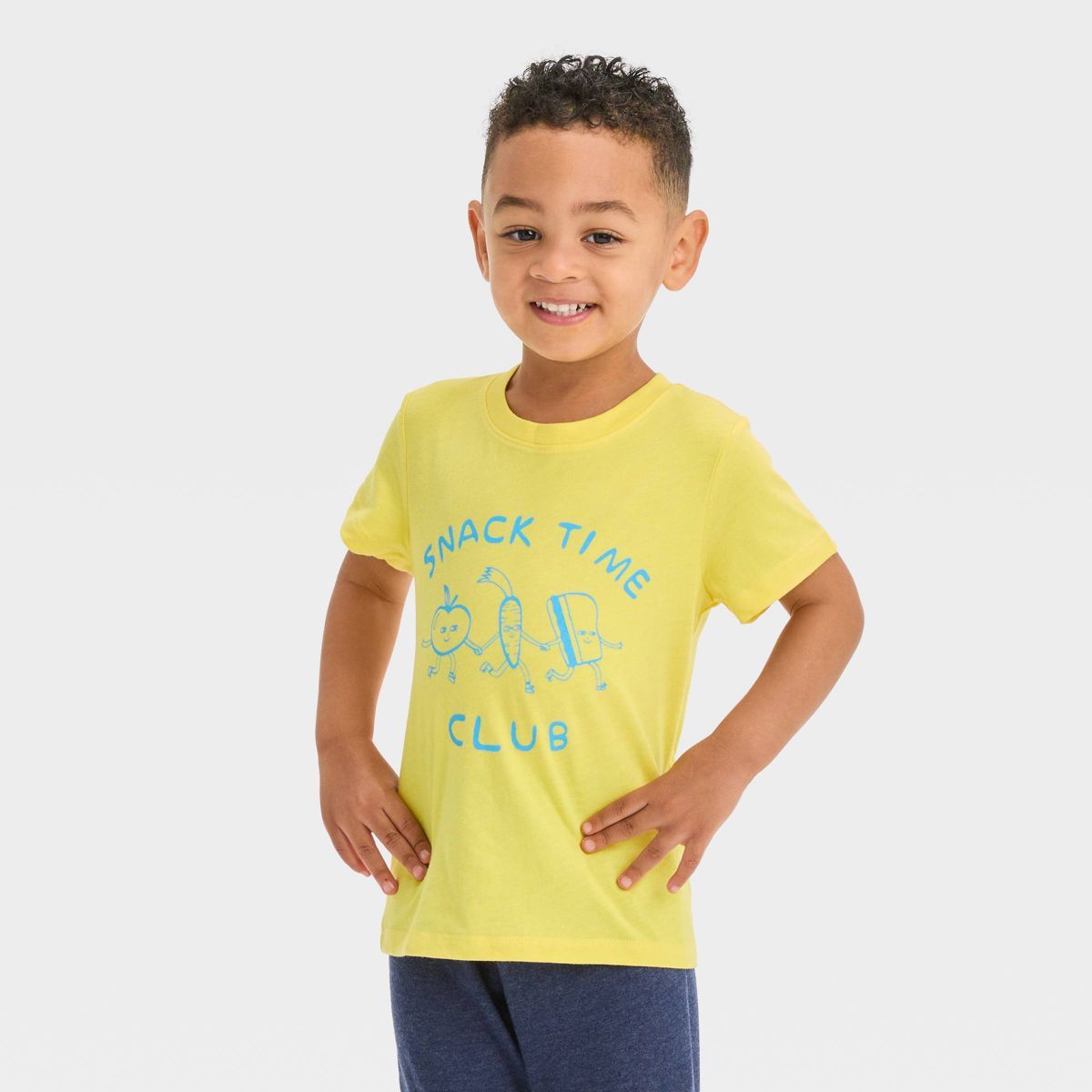 Toddler Boys' Snack Time Club Short Sleeve Graphic T-Shirt - Cat & Jack™ Yellow 2T | Target