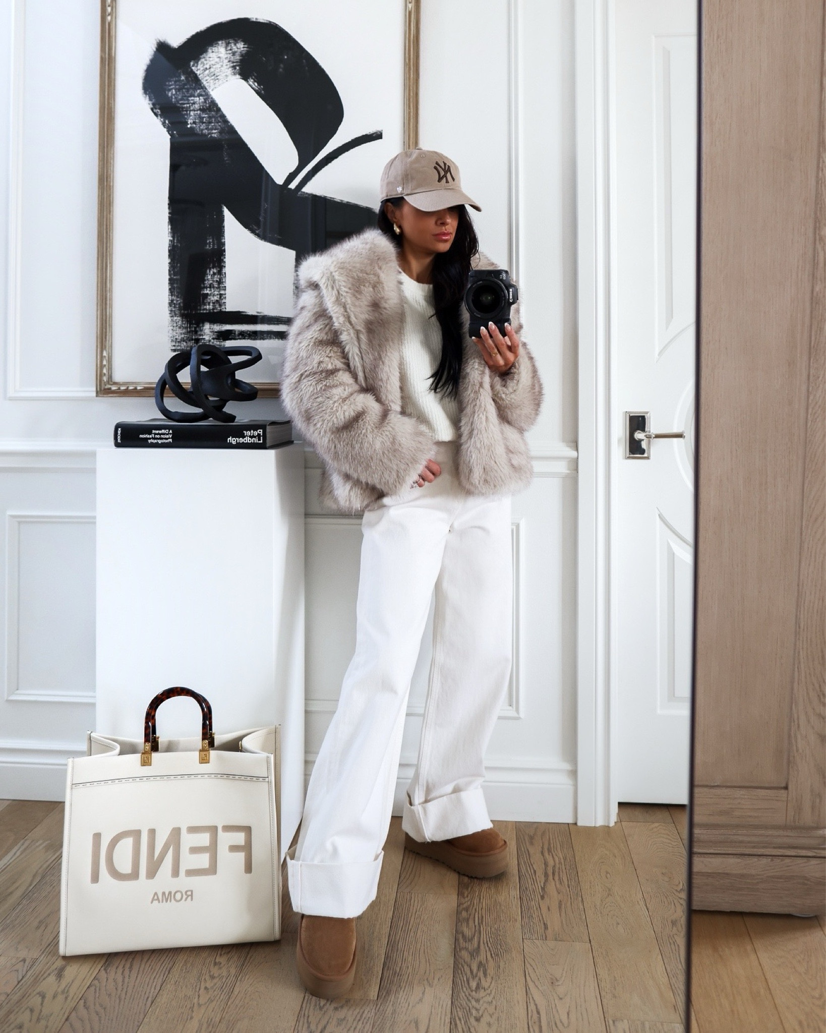 White winter outfit
Faux fur jacket from Nordstrom wearing a size XS
Nordstrom white crewneck sweater wearing a size XS
A Goldie cuff denim wearing a size 24
UGG platform minis



#LTKSeasonal #LTKShoeCrush #LTKFindsUnder100