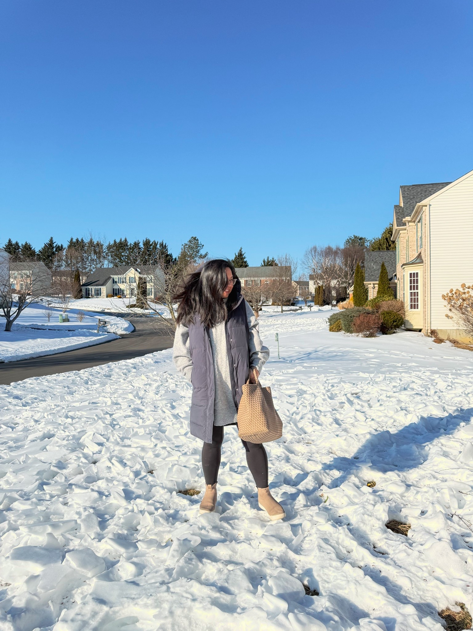 My go to favorites this winter-sweater dress, leggings, down vest and waterproof shoes!  

#LTKdayinmylife #LTKSeasonal #LTKOver40