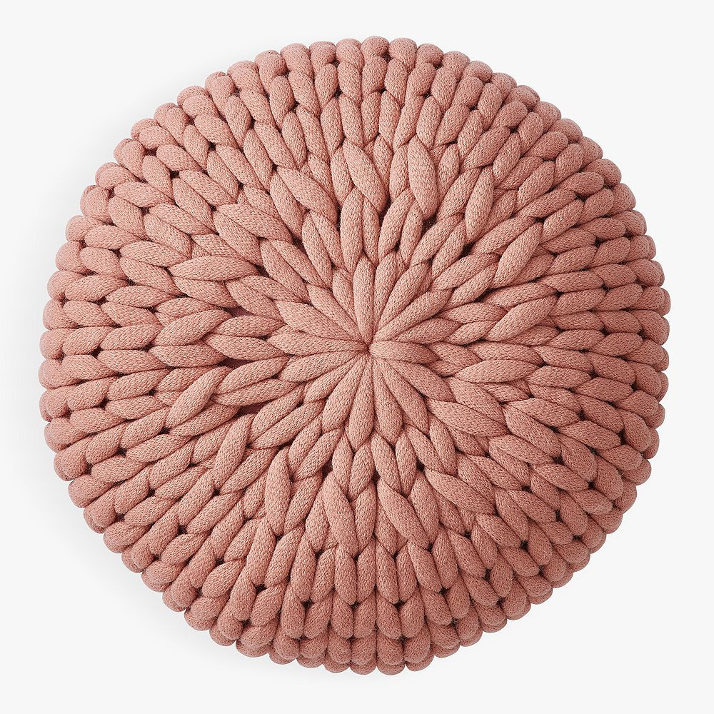 Round Chunky Knit Pillow, Shaped, Clay | Pottery Barn Teen