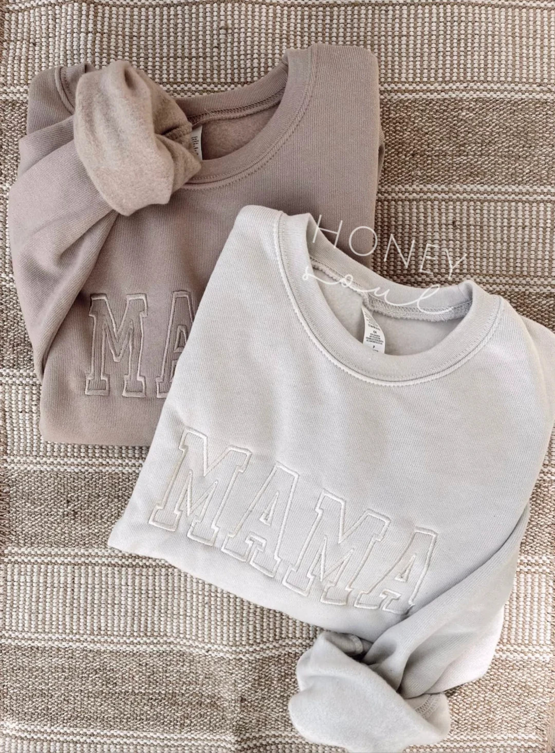 Neutral Embroidered MAMA Sweatshirt Embroidered MAMA - Etsy | Etsy (US)