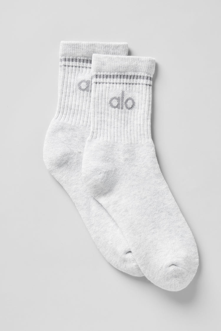 Unisex Half-Crew Throwback Sock - White/Black | Alo Yoga (US)