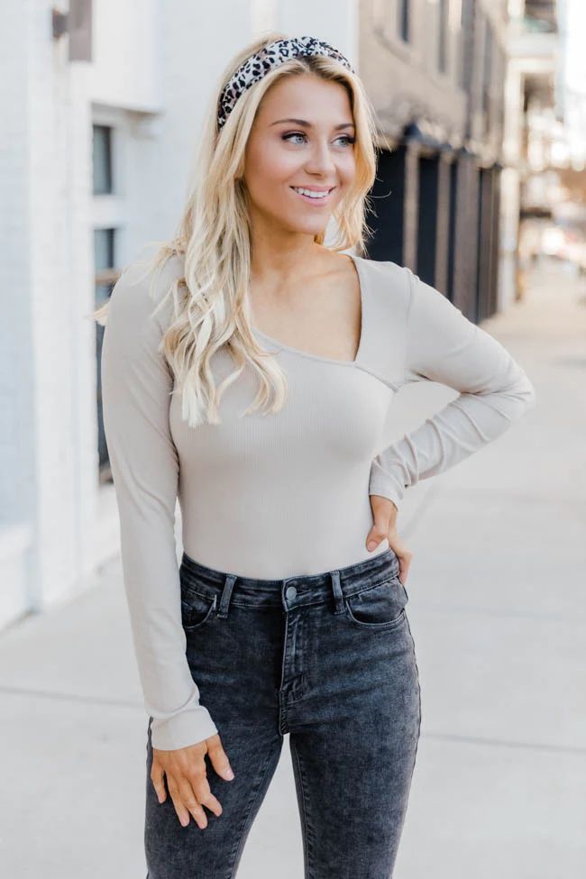 The Perfect Occasion Taupe Bodysuit | The Pink Lily Boutique