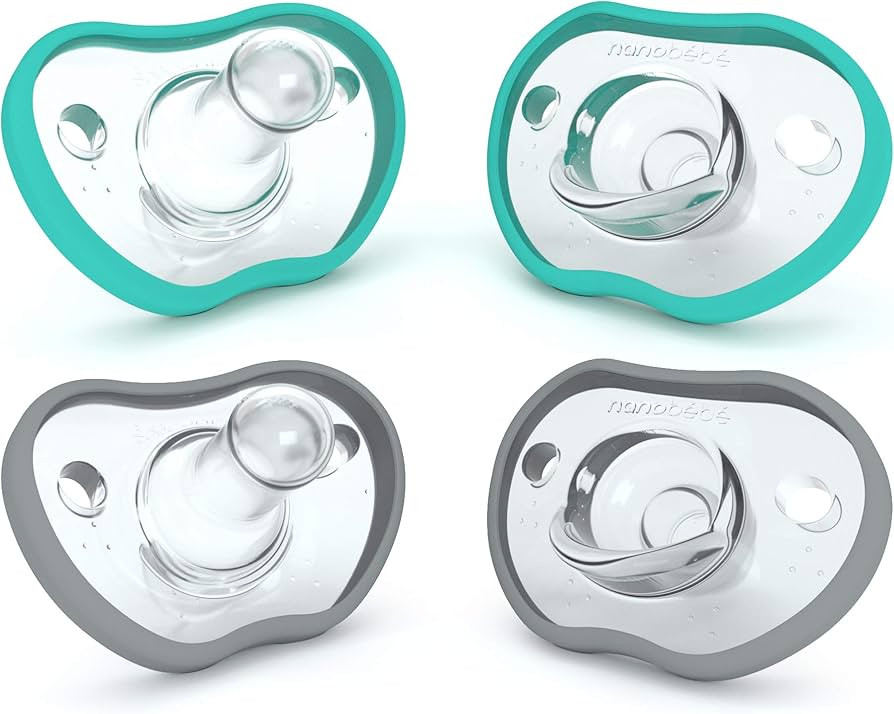 Nanobebe Baby Pacifiers 0-3 Month - Orthodontic, Curves Comfortably with Face Contour, Award Winn... | Amazon (US)