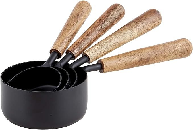 47th & Main Measuring Cup Set, 4-Pieces, Stainless Steel and Wood | Amazon (US)