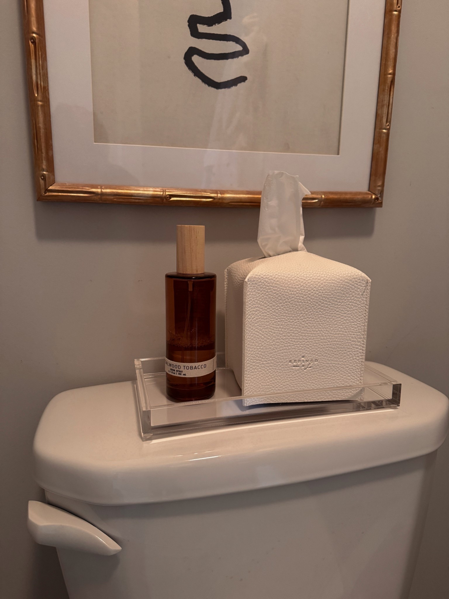 Acrylic tray for back of toilet, bathroom accessories 

#LTKHome #LTKSaleAlert