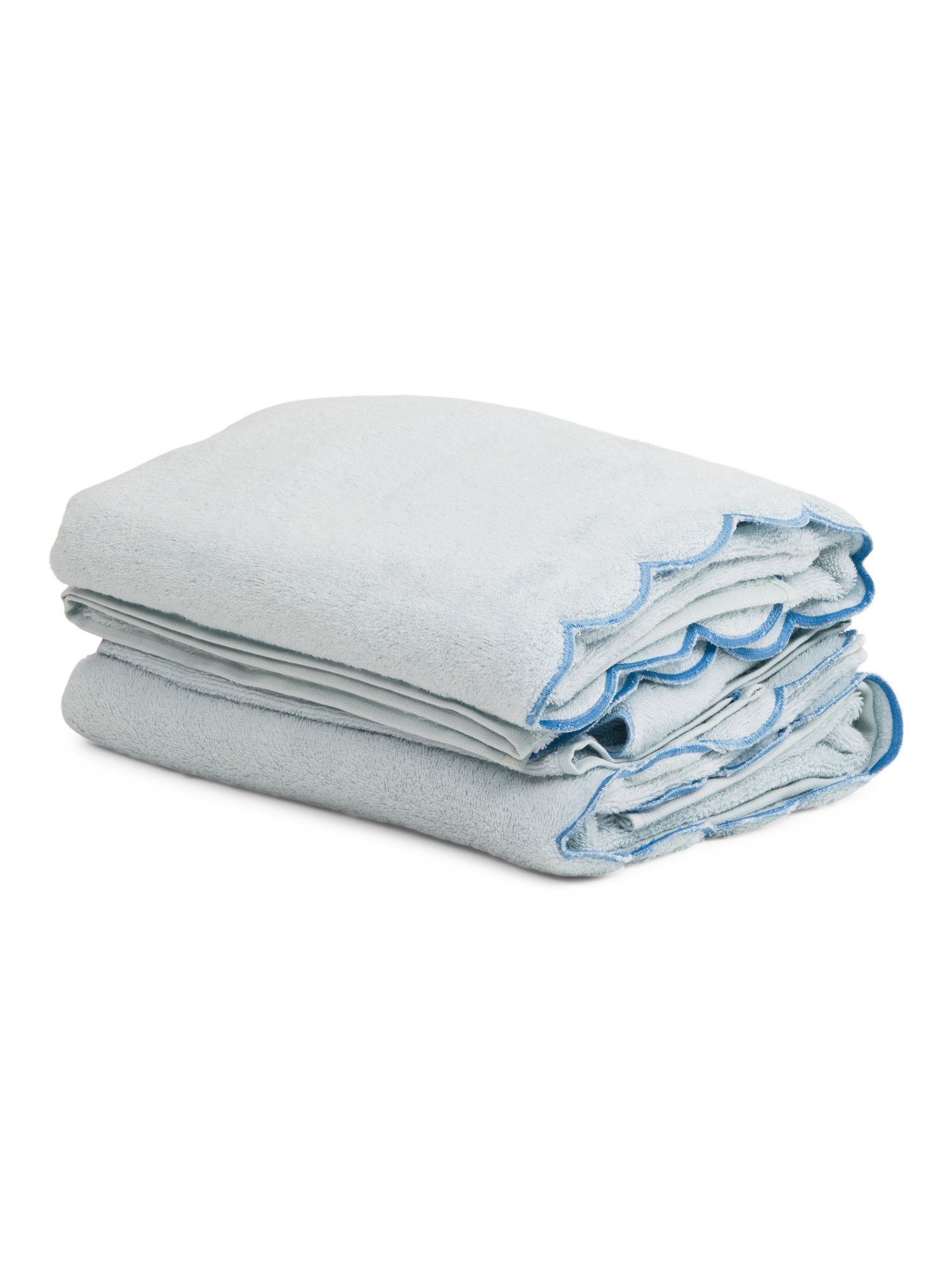Made In Turkey 6pc Scalloped Embroidery Towels Bundle | TJ Maxx