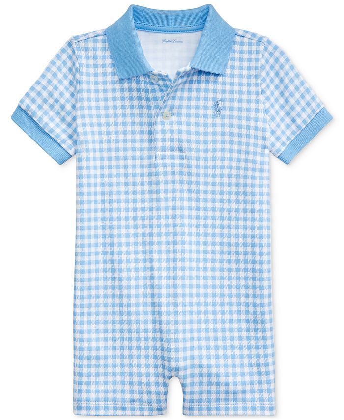 Ralph Lauren Baby Boys Gingham Cotton Polo Shortall | Macys (US)