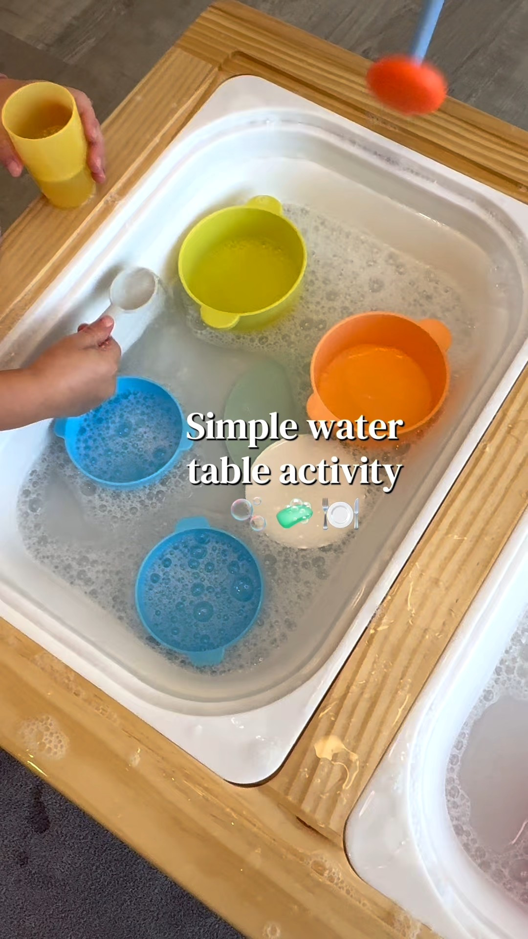 Simple water table activity 💦 🫧 🍽️ 

#LTKKids