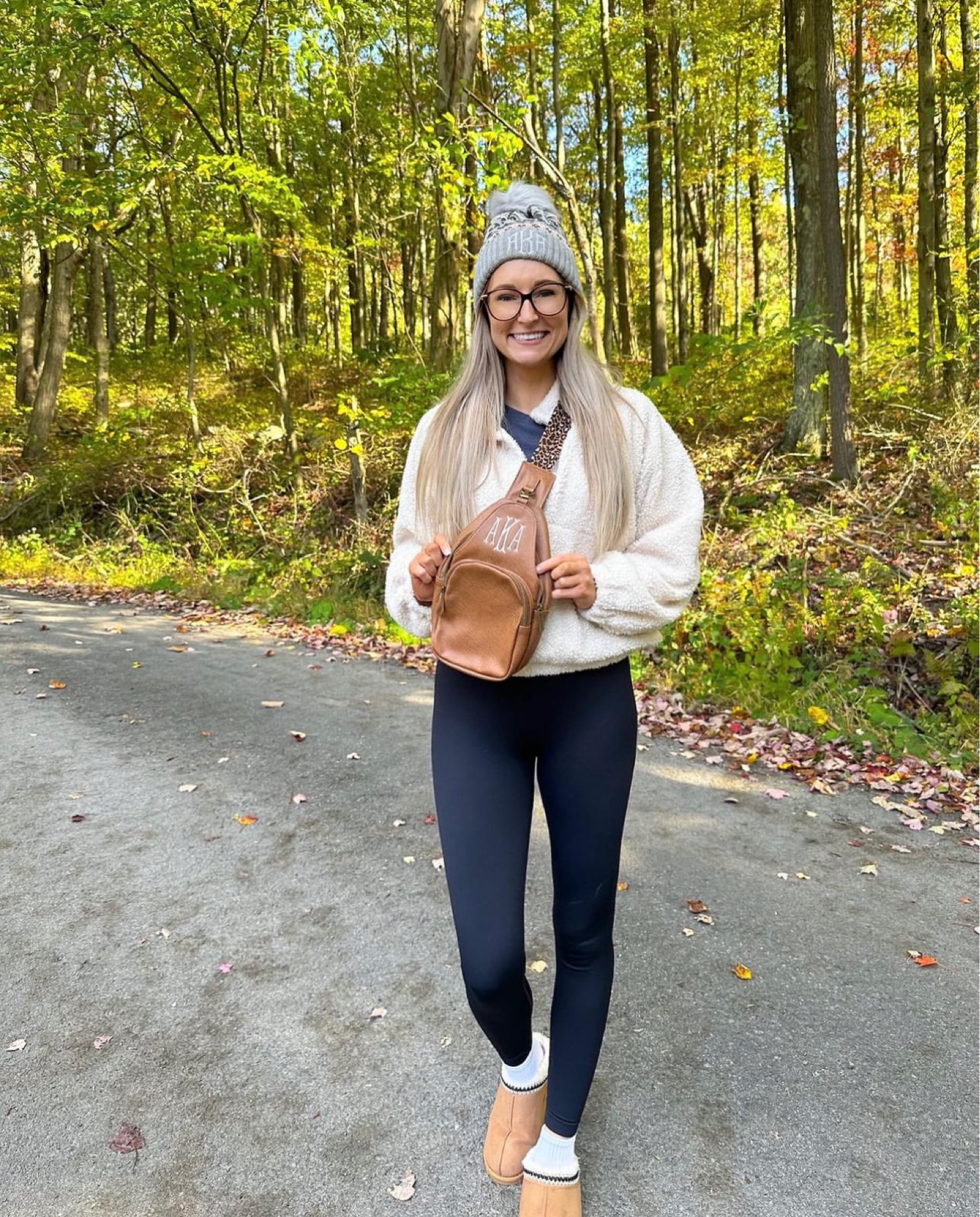 Monogrammed Pom Pom Beanie