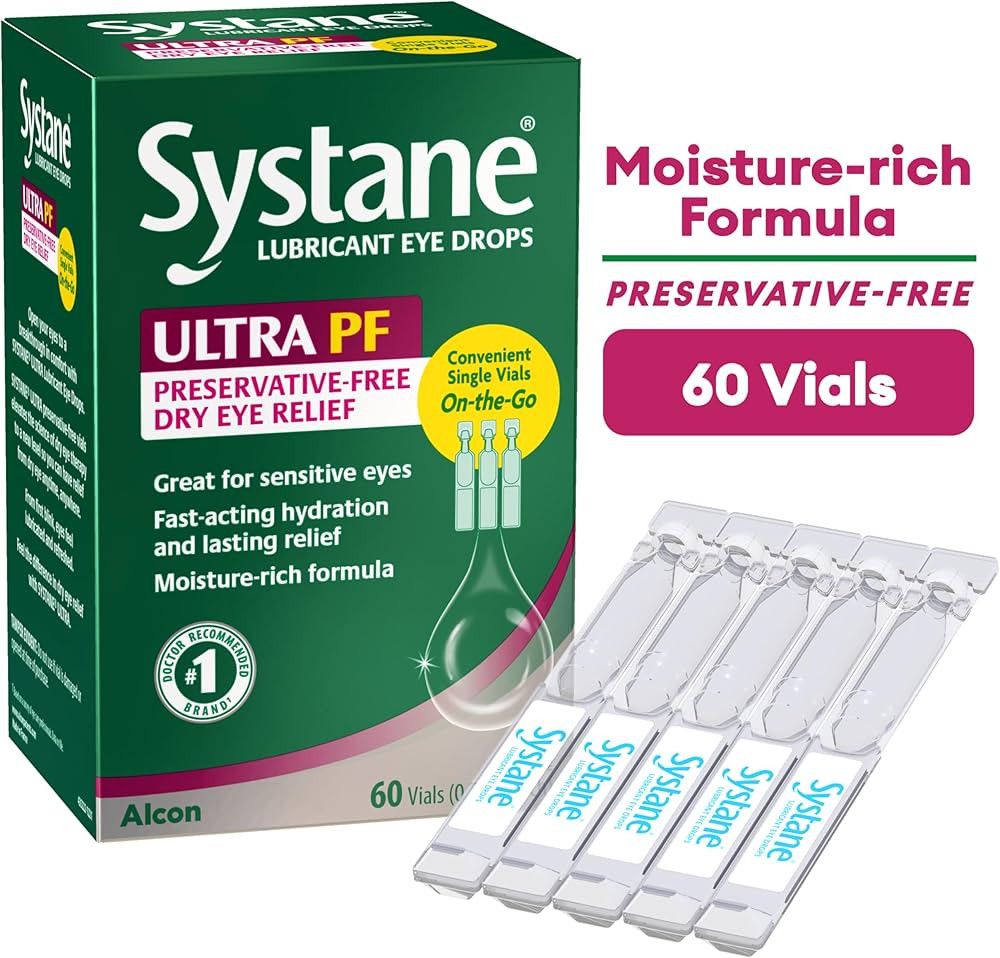 Systane ULTRA Preservative Free Lubricant Eye Drops, 60 Count, Fast-Acting Dry Eye Relief from Ir... | Amazon (US)