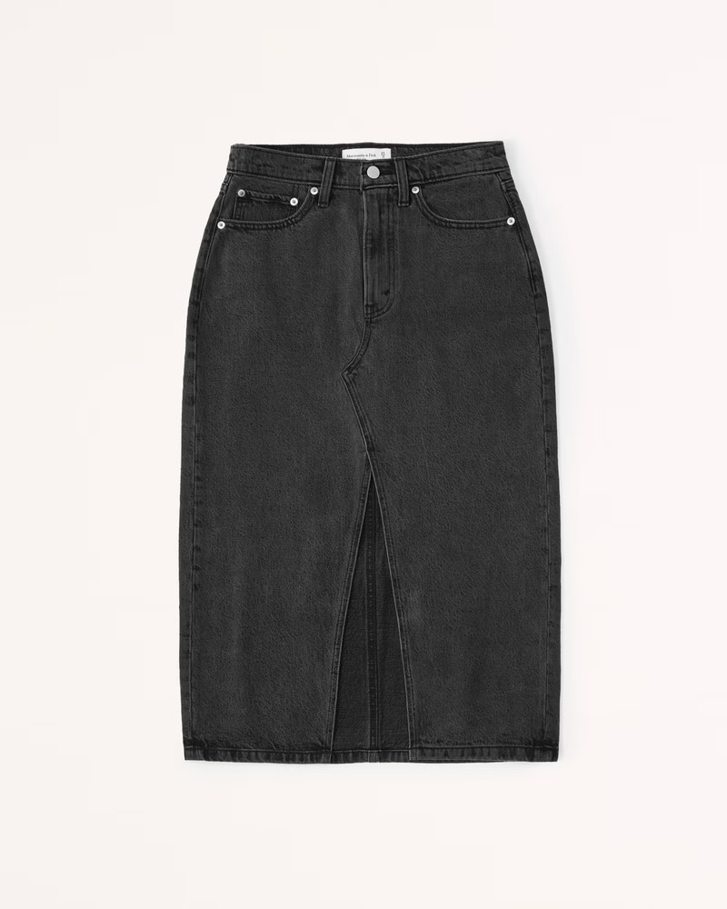 Denim Midi Skirt | Abercrombie & Fitch (US)
